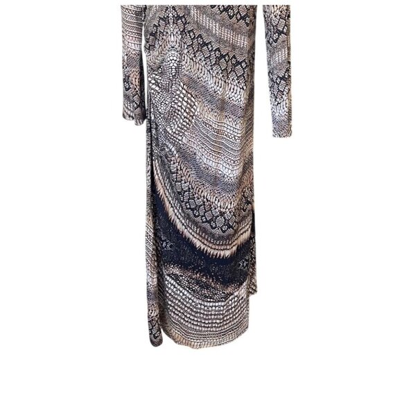 Reiss Long Sleeve Animal Print Maxi Dress XL NWT Draped Statement Cocktail Work - Picture 9 of 14